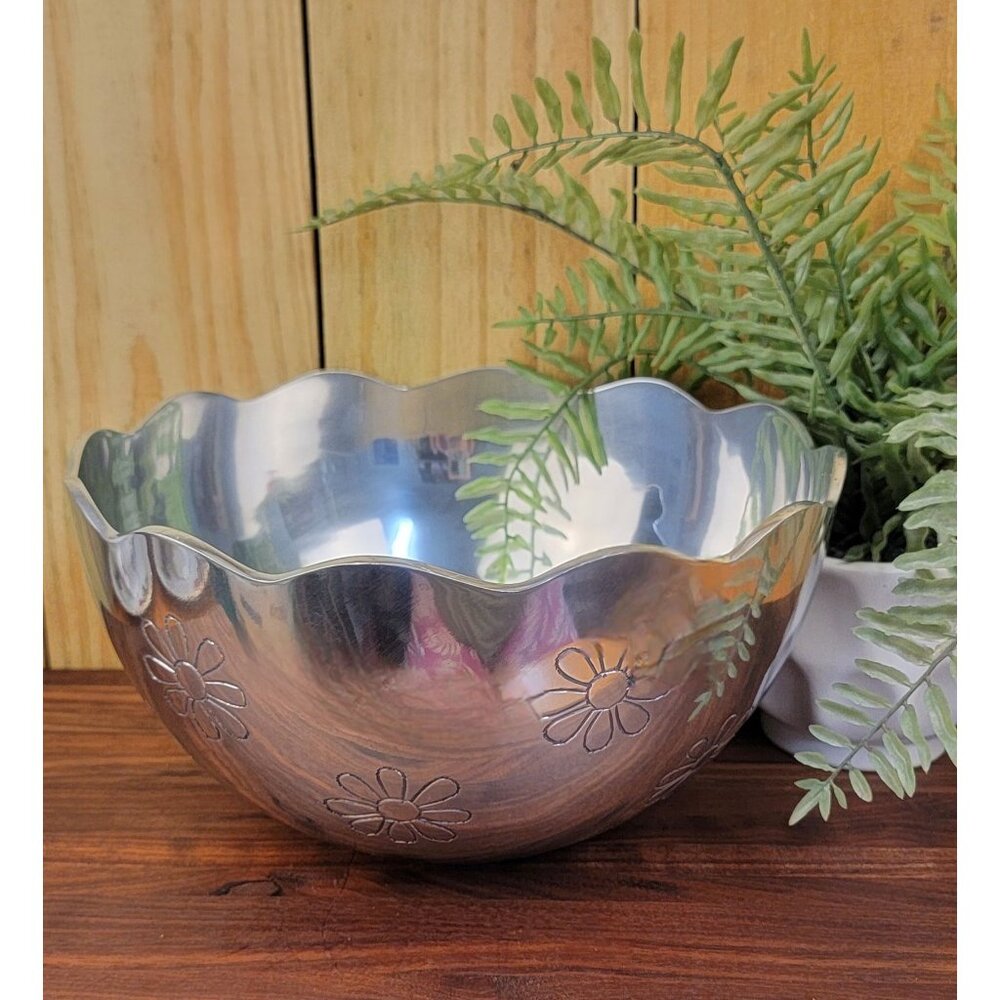 Vintage IHI Etched Metal Bowl